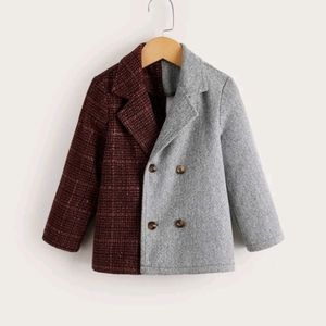 Boys Toddler Color Blocked Double Breasted Overcoat